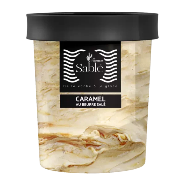 Crème glacée caramel au beurre salé - Les fermiers sablé - Glacier artisan Bretagne Vannes