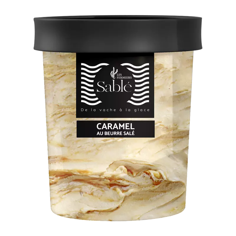 Crème glacée caramel au beurre salé - Les fermiers sablé - Glacier artisan Bretagne Vannes